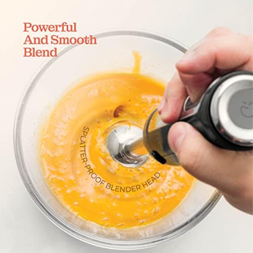 Powerful Immersion Blender, Electric Hand Blender 500 Watt with Turbo Mode, Detachable Base. Handheld Kitchen Gadget Blender Stick for Soup, Smoothie, Puree, Baby Food, 304 Stainless Steel Blades - Image 4