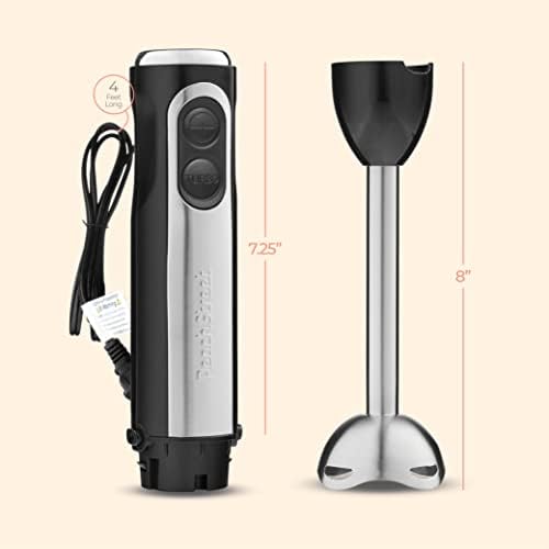Powerful Immersion Blender, Electric Hand Blender 500 Watt with Turbo Mode, Detachable Base. Handheld Kitchen Gadget Blender Stick for Soup, Smoothie, Puree, Baby Food, 304 Stainless Steel Blades - Image 6