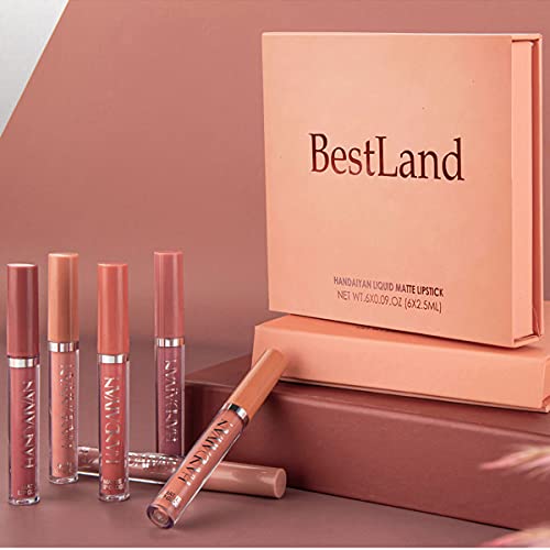 BestLand 6Pcs Matte Liquid Lipstick Makeup Set, Matte liquid Long-Lasting Wear Non-Stick Cup Not Fade Waterproof Lip Gloss (Set A) - Image 6