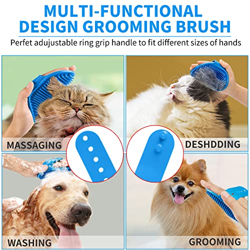Comotech 3PCS Dog Bath Brush | Dog Shampoo brush | Dog Scrubber for Bath | Pet-Dog Bath Massage Brush Scrubber | Dog Shower/Grooming/Washing Brush Father (Blue Blue Blue) - Image 5