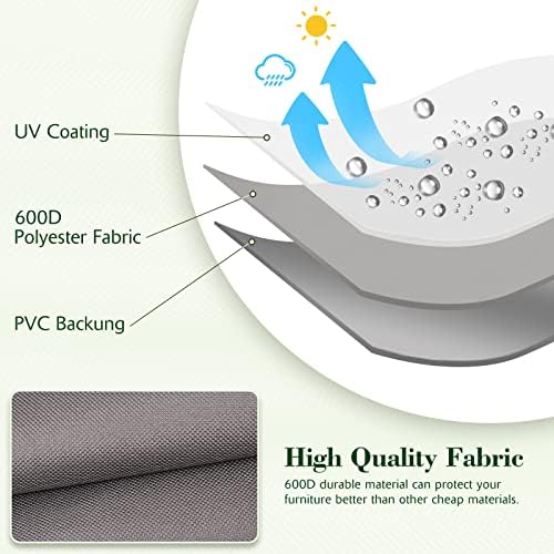BRIVIC Patio Furniture Covers Waterproof for Chair, Outdoor Lawn Chair Covers Fits up to 32W x 37D x 36H inches(1Pack), Grey - Image 3