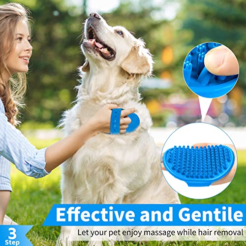 Comotech 3PCS Dog Bath Brush | Dog Shampoo brush | Dog Scrubber for Bath | Pet-Dog Bath Massage Brush Scrubber | Dog Shower/Grooming/Washing Brush Father (Blue Blue Blue) - Image 4