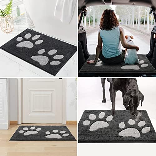 Kmson Indoor Door Mat, Non-Skid/Slip Machine Washable Entryway Rug, Highly Absorbent Microfiber Dirt Trapper Mat for Front Door, Back Door, Muddy Wet Shoes and Paws-24"x36", Dark Grey - Image 6