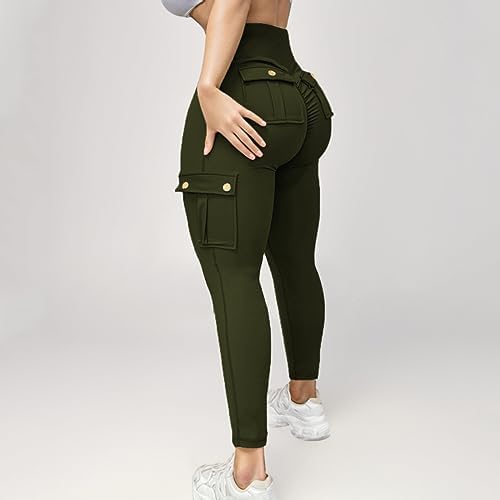 Dademeo Cargo Pants for Women Casual High Waist Butt Lifting Trousers Workout Straight Leg Gym Fitness Pants with Packets - Image 5