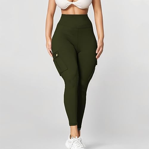 Dademeo Cargo Pants for Women Casual High Waist Butt Lifting Trousers Workout Straight Leg Gym Fitness Pants with Packets - Image 8