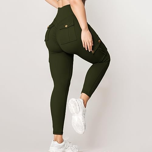 Dademeo Cargo Pants for Women Casual High Waist Butt Lifting Trousers Workout Straight Leg Gym Fitness Pants with Packets - Image 4