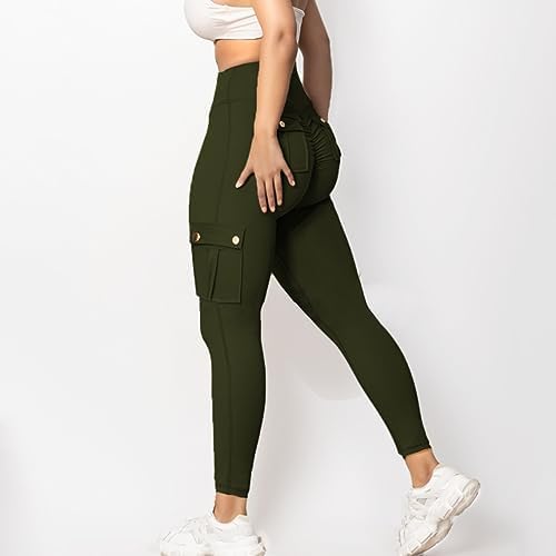 Dademeo Cargo Pants for Women Casual High Waist Butt Lifting Trousers Workout Straight Leg Gym Fitness Pants with Packets - Image 7