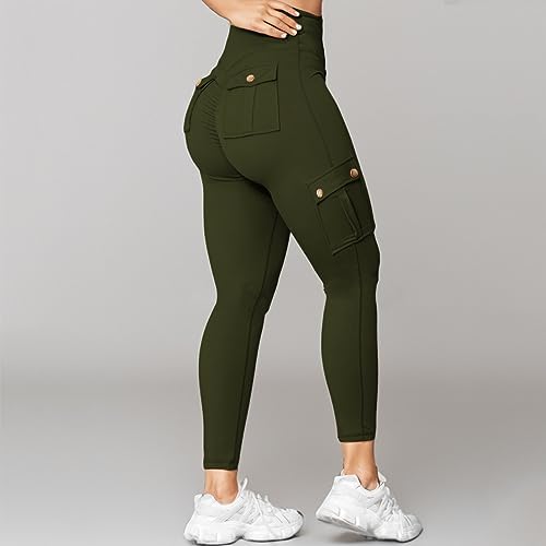 Dademeo Cargo Pants for Women Casual High Waist Butt Lifting Trousers Workout Straight Leg Gym Fitness Pants with Packets - Image 2