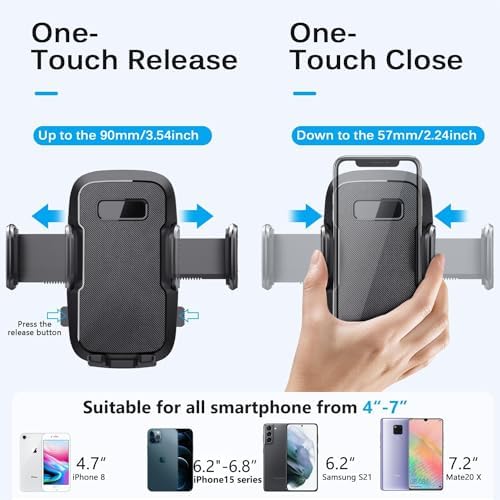 Phone Mount for Car, Phone Holder for Car Windshield Dashboard Window, Gun Mount Hands Free Universal Automobile Cell Phone Holder Fit for iPhone Smartphones - Image 6