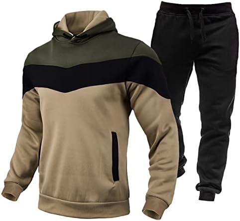 WOCACHI 2022 Mens Outfits Tracksuit 2PCS Set Patchwork Sweatshirt Jogger Sweatpants Spring Summer Athletic Sports Suits - Image 3