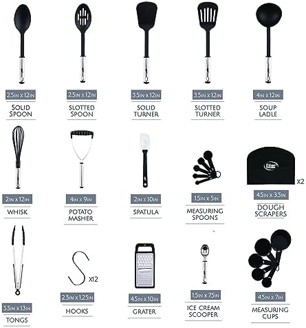 Kitchen Utensils Set Cooking Utensil Sets, Nylon and Stainless Steel Kitchen Gadgets Nonstick and Heat Resistant Home, House, Apartment Essentials Kitchen Accessories Must Haves Pots and Pans set - Image 2