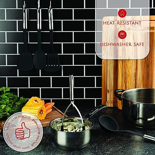 Kitchen Utensils Set Cooking Utensil Sets, Nylon and Stainless Steel Kitchen Gadgets Nonstick and Heat Resistant Home, House, Apartment Essentials Kitchen Accessories Must Haves Pots and Pans set - Image 4
