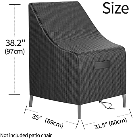 Patio Chair Covers, Lounge Deep Seat Cover, Heavy Duty and Waterproof Outdoor Lawn Patio Furniture Covers,sunscreen, dustproof (2 Pack-Black-Large) - Image 2