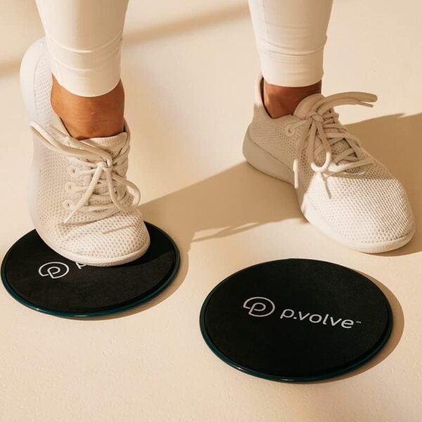 PVOLVE Gliding Discs for Home Workouts Exercise and Fitness Equipment to Use on Carpet Wood and Floor to Sculpt Your Core - Strengthen Legs While Lifting and Tightening The Butt - Image 3