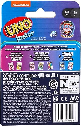Mattel Games UNO Junior Paw Patrol: The Mighty Movie Kids Card Game for Family Night Featuring 3 Levels of Play - Image 6