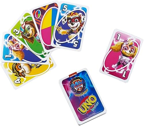 Mattel Games UNO Junior Paw Patrol: The Mighty Movie Kids Card Game for Family Night Featuring 3 Levels of Play - Image 3