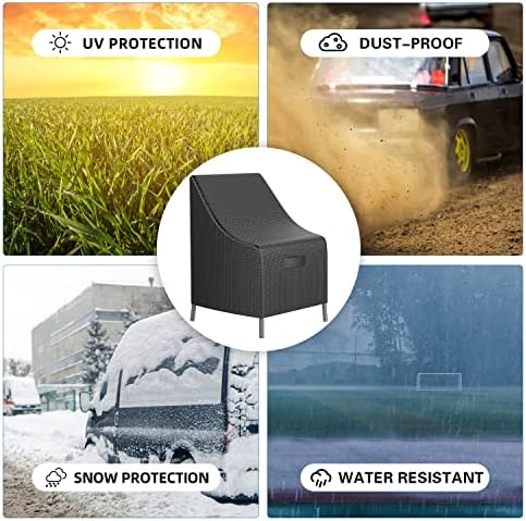Patio Chair Covers, Lounge Deep Seat Cover, Heavy Duty and Waterproof Outdoor Lawn Patio Furniture Covers,sunscreen, dustproof (2 Pack-Black-Large) - Image 4
