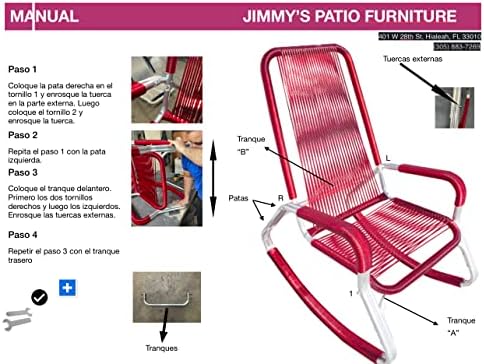 Jimmy's Patio Furniture Cuban Style Aluminum Rocking Chair & Outdoor Camping Chair, Color Blue, sillones cubanos, sillones de suiza, balances cubanos - Image 9