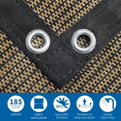 Amagenix Sun Shade Cloth with Grommets 90% Sunblock Shade Tarp, 12' x 16' Pergola Replacement Shade Cover Canopy for Outdoor Patio Garden, Mocha - Image 2