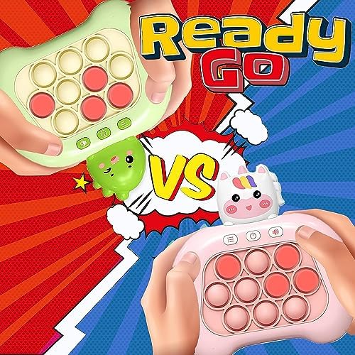 PLIOPYIK Stress Relief Toys, Decompression Breakthrough Puzzle Pop Button Gopher Game Machine, Novelty Fidget Toys Party Favor Gifts for Kids Adults, Toy for 3+ Year Old Boy Girl (Pink Rabbit) - Image 6