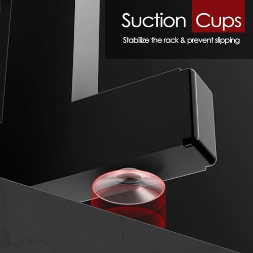 Sakugi Over The Sink Dish Drying Rack - Large Drying Rack w/Adjustable Length 23.6"-35.0", Space-Saving Dish Rack for Kitchen Counter, Multifunctional Stainless Steel 2-Tier Dish Drying Rack, Black - Image 6