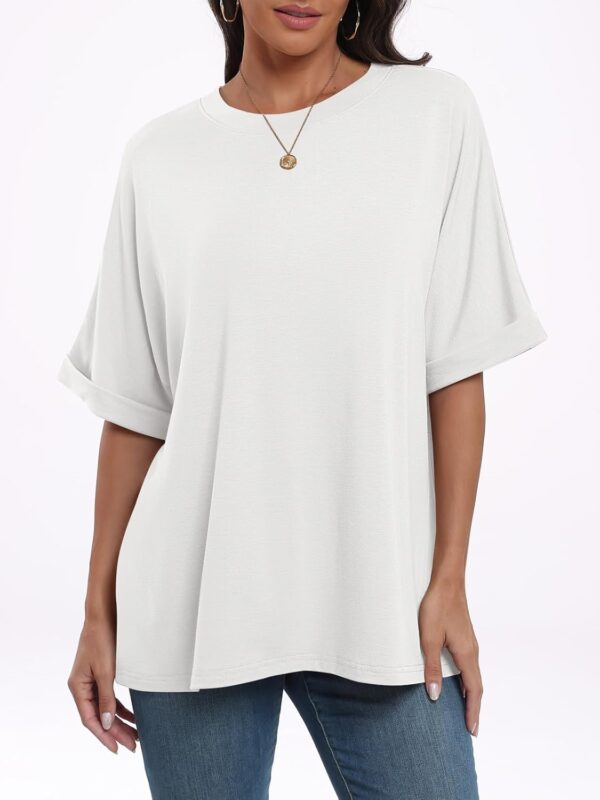 ANRABESS Womens Tops Oversized T Shirts Short Sleeve Crewneck Summer Casual Loose Basic Tee Shirt 2025 Trendy Fashion Clothes - Image 5