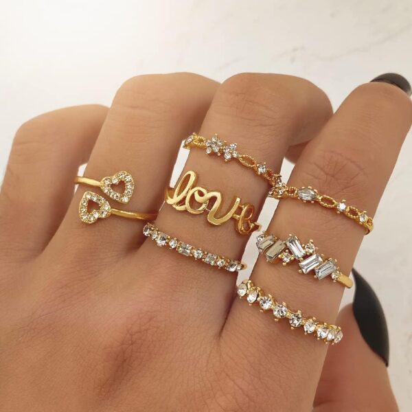KISS WIFE Gold Stackable Moon Star Knuckle Rings Set for Women, Boho Dainty Lightweight Stacking Rings, Vintage Midi Rings Pack, Trendy Jewelry - Image 6