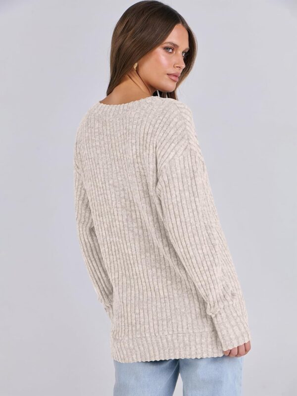 ANRABESS Long Sleeve Shirts for Women V Neck Casual Fall Tops Loose Fit Lightweight Sweaters Tunic Fashion 2024 Clothes - Image 5