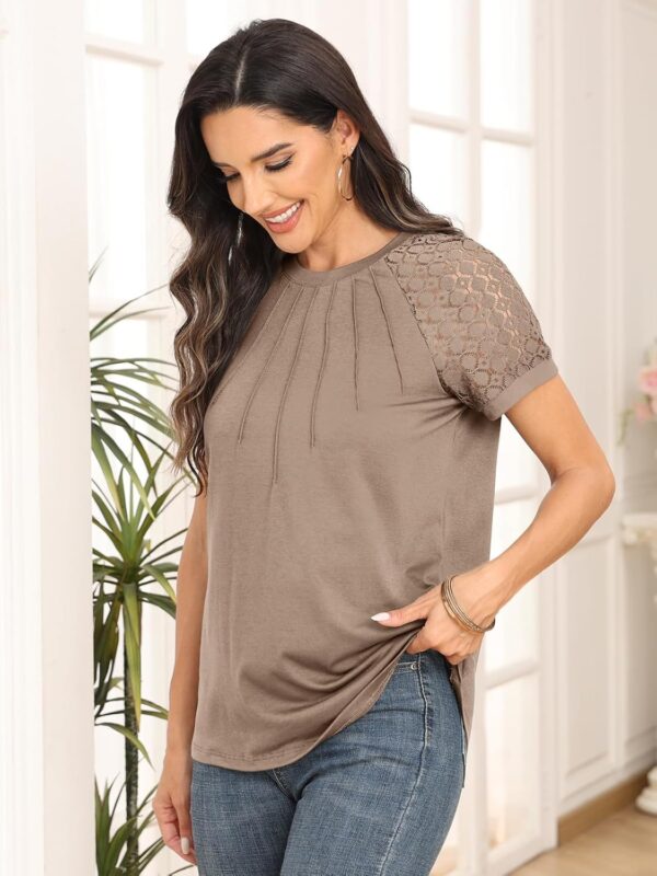 AUTOMET Womens Summer Tops Spring Shirts Trendy Vacation Outfits Short Sleeve Business Tshirts Fashion Casual Blouses - Image 4