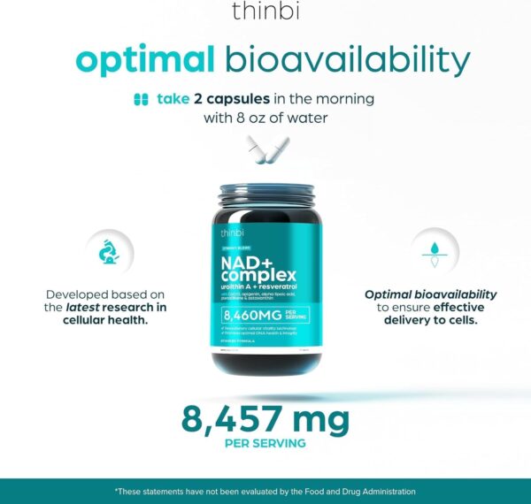 NAD Supplement 8457 mg Extra Strength NMN Alternative Liposomal + Green Tea for Women & Men w/Urolithin A, Resveratrol, CoQ10, Alpha Lipoic Acid – Energy Anti-Aging,Cell Regeneration –30-Day Supply - Image 4