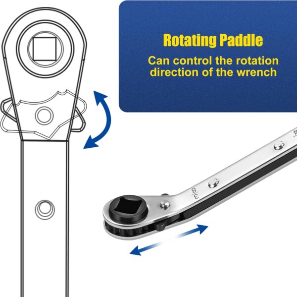 WADEO HVAC Service Wrench Set, 4 Sizes, Hex Bit Adapter, Compact Design, Suitable for Air Conditioning and Refrigeration Equipment Repair - Image 4