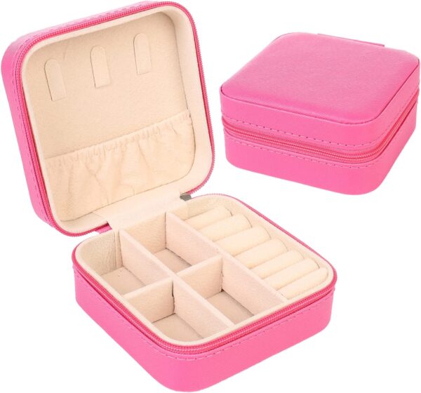 KElofoN Travel jewelry Organizer Travel jewelry case Travel Jewelry box Small Jewelry Organizer Box for Girls Women(1, Rosy)