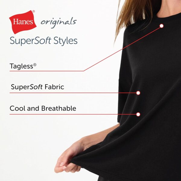 Hanes Women's Originals SuperSoft Comfywear 2 Piece Lounge Boxy T-Shirt & Sleep Shorts Loungewear Set - Image 4