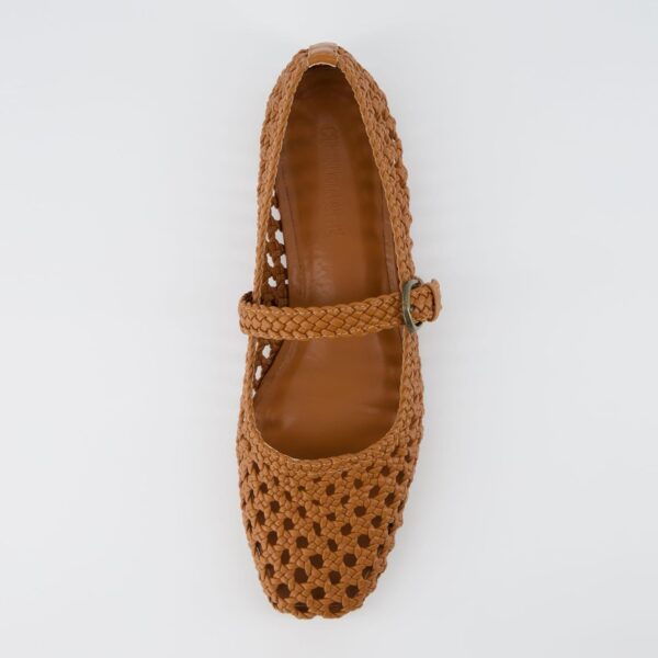 CUSHIONAIRE Weston Women’s Hand Woven Dressy Ballet Flats – Faux Leather Mary Jane with Adjustable Strap & Memory Foam - Image 6