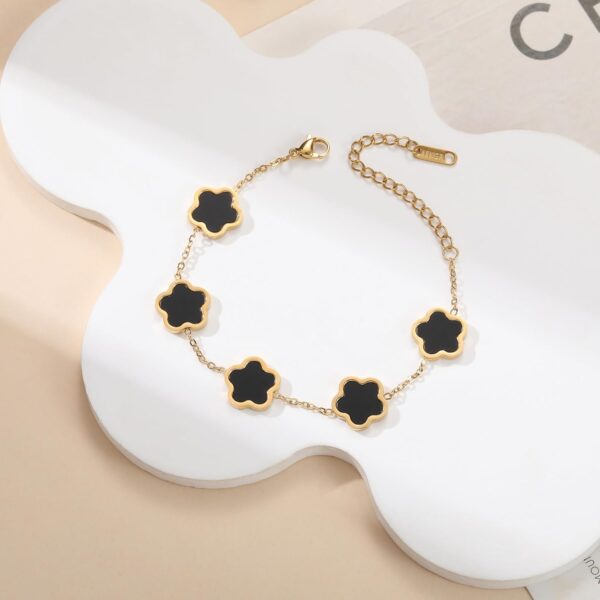 18K Gold Plated Clover Bracelet for Women - Four Leaf Flower Lucky 4 Leaf Link Bracelet Jewelry Gift for Women Van Cleef - Image 6