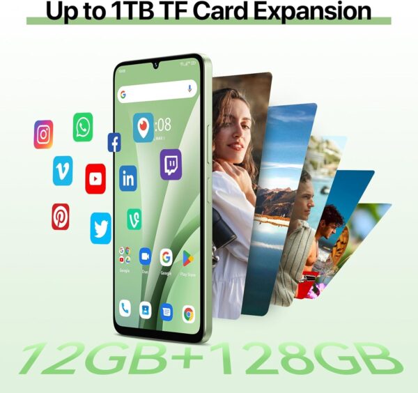 UMIDIGI G9C Android 14 Unlocked Cellphone,Octa-core 12GB +128GB Expand 1TB Unlocked Smartphone,6.75" HD+ 90Hz,5000mAh Battery,50MP Camera,GPS,BT 5.4,NFC,AI Face Unlock,Warranty,Green - Image 9