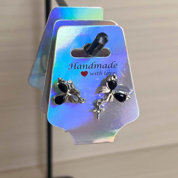 200 PCS Bracelet Holographic Display Cards Sturdy Necklace Holder Cards Self Adhesive Jewelry Packaging Selling Card for Small Business of Keychain Earring Hair Band and Scrunchies Hanging - Image 4