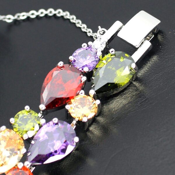 Classic Ladies Bracelet Garnet White Topaz Amethyst Citrine Peridot Pink Topza 7 Inches - Image 5