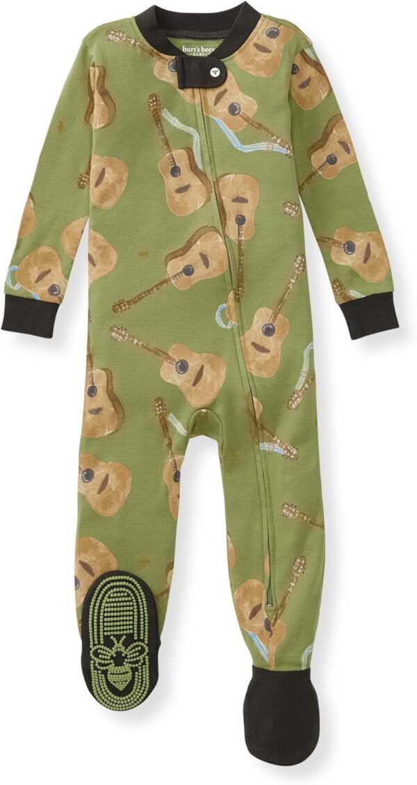 Burt's Bees Baby Boys' Pajamas, Zip-Front Non-Slip Footed Sleeper, Organic Cotton