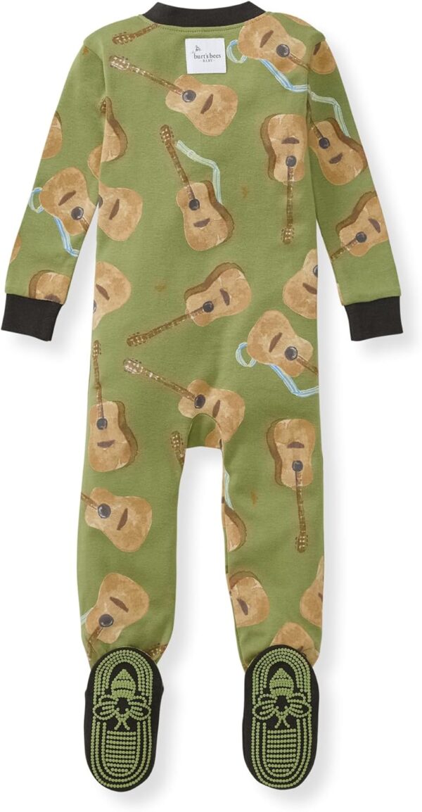 Burt's Bees Baby Boys' Pajamas, Zip-Front Non-Slip Footed Sleeper, Organic Cotton - Image 2