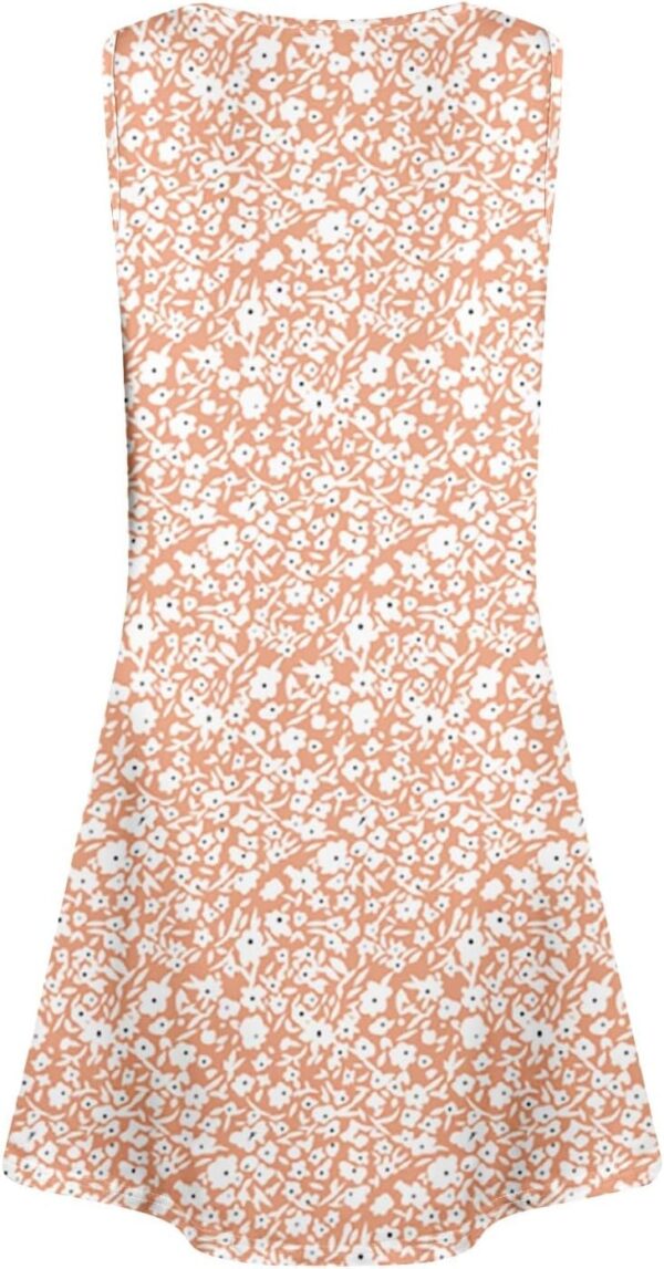Dresses for Women Casual Summer Boho Beach Dress Loose V Neck Sleeveless Sundresses Swimsuit Coverup with Pockets - Image 5