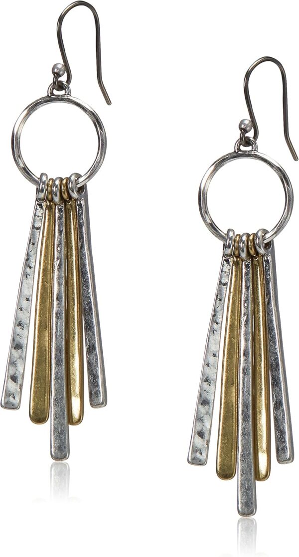Lucky Brand Metal Paddle Drop Silver Earrings