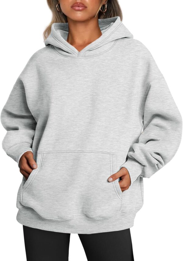 Trendy Queen Womens Oversized Hoodies Fleece Sweatshirts Sweaters Spring Outfits 2025 Pullover Fall Winter Clothes