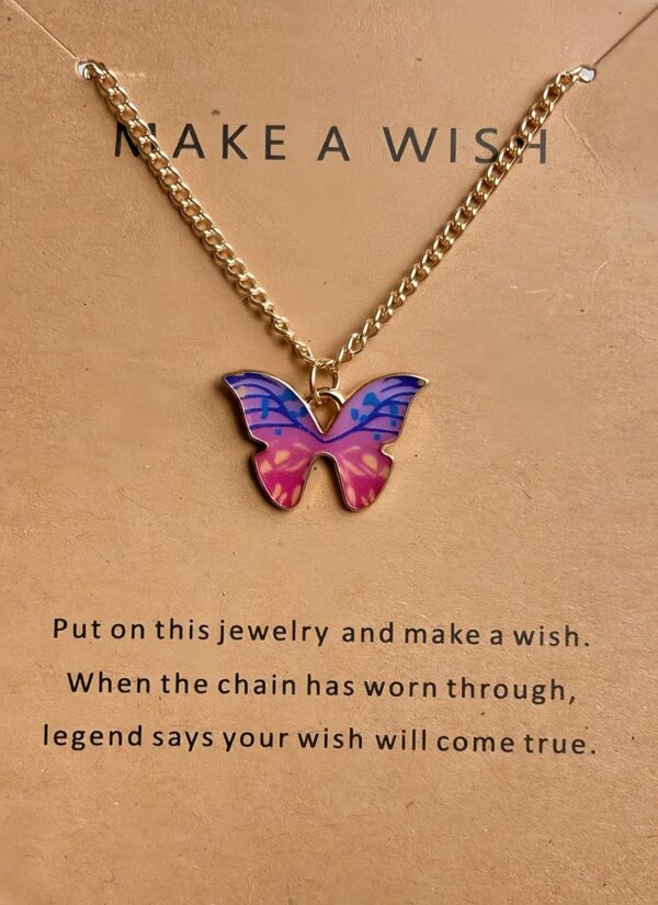 DEQIYIJI Cute Butterfly Pendant Necklace Jewelry Gifts For Women Dainty Stuff With Message Card
