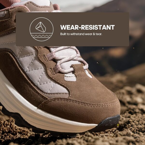 NORTIV 8 Women's Waterproof Hiking Shoes with Arch Support Outdoors Leather Walking Trekking Camping Tennis Workout Cross Training Sneakers Wicklow - Image 5