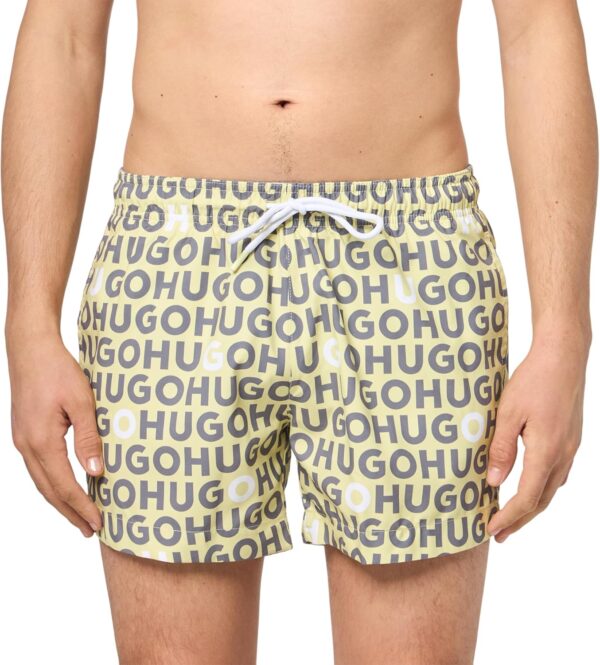 HUGO Men's Standard Allover Logo Swim Trunks