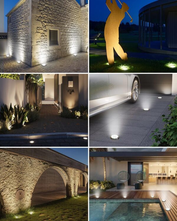 btfarm 16 Pack Solar Ground Lights Outdoor, 8 LED Solar Disc Lights IP65 Waterproof Flat Solar Light, Pathway Lights Solar Powered for Garden Lawn Patio Yard Path Landscape, Cool White - Image 7