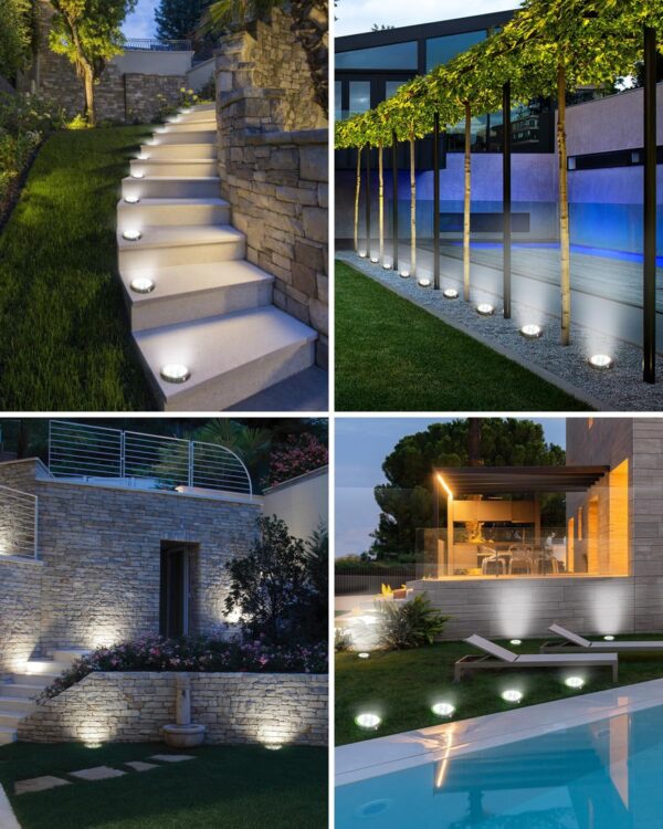 btfarm 16 Pack Solar Ground Lights Outdoor, 8 LED Solar Disc Lights IP65 Waterproof Flat Solar Light, Pathway Lights Solar Powered for Garden Lawn Patio Yard Path Landscape, Cool White - Image 5