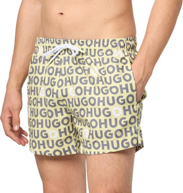 HUGO Men's Standard Allover Logo Swim Trunks - Image 3