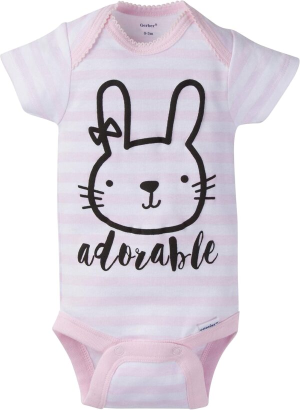 Gerber Baby Girls' 8-Pack Short Sleeve Onesies Bodysuits - Image 4